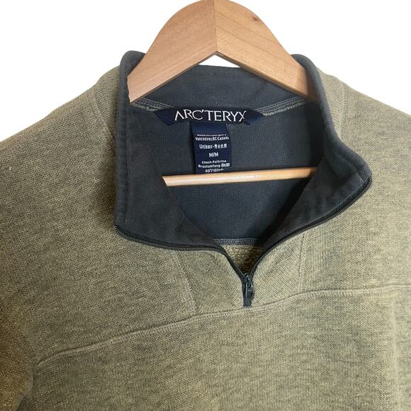 Vintage ARC'TERYX Covert Olive Green Fleece Quarter Zip Polartec Pullover Medium - Picture 9 of 11